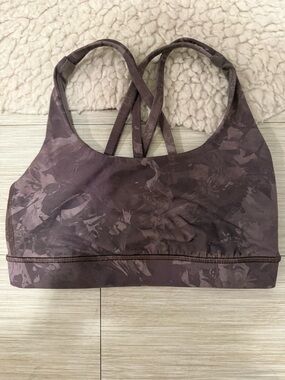 Lulu Lemon Crisscross Back Sports Bra - purple pattern